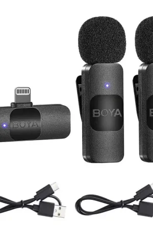 Boya BY-V2 kit 2 micrófonos inalámbrico con conexión lighting Compra Hoy