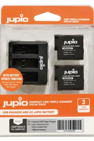 Precio Económico JupioKit Cargador + 2 Baterias AHDBT-501