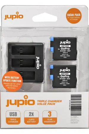 Garantía De Devolución De Dinero JupioKit Cargador + 2 Baterias AHDBT-801