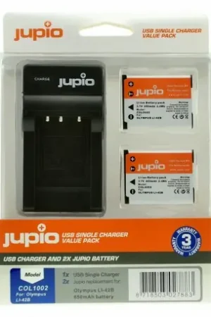 Últimas Unidades Jupio Kit Bateria Li-42B/NP45/D-Li63/EN-EL10 + Cargador USB