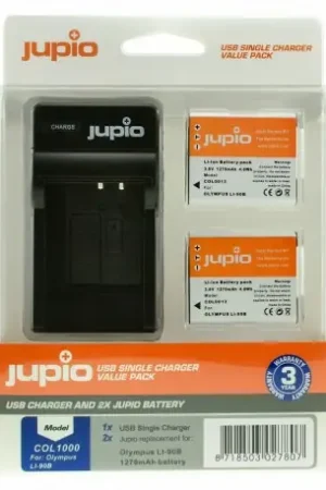 Jupio Kit Bateria Li90B/Li92B + Cargador USB Marca Reconocida