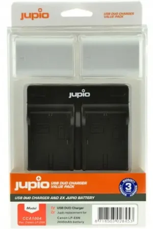 Jupio Kit Canon 2 Baterias LP-E6N + Cargador Dual USB Más Vendido