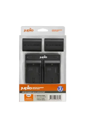 Jupio Kit Canon 2 Baterias LP-E6NH + Cargador Dual USB Última Oportunidad