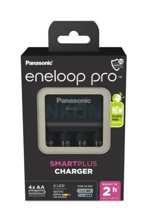 Panasonic Eneloop PRO Smart & Quick Charger + 4 AA 2500 mAhBQ-CC55E Económico