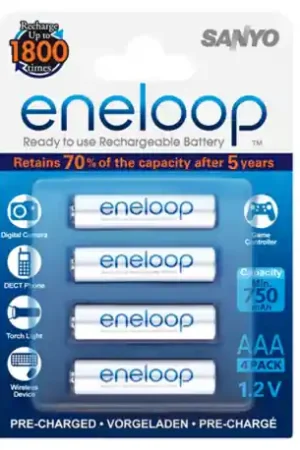 Sanyo EneloopBateria AAA Recargable2100 mAh (4 Unidades) Stock Limitado