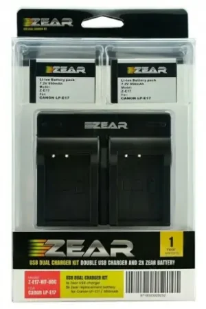 Zear Kit Canon Bateria LP-E17 + Cargador Dual USB Garantía De Devolución De Dinero