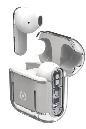 Celly - SHEER Auriculares True Wireless Stereo (TWS) Dentro de oído Llamadas/Música Transparente, Blanco Súper Precio