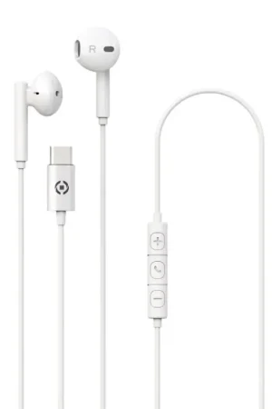 Celly - UP1100TYPECWH auricular y casco Auriculares Alámbrico Dentro de oído Llamadas/Música USB Tipo C Blanco Promoción