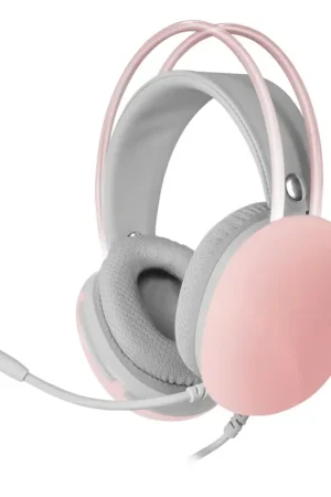 Precio Rebajado Mars Gaming - MH-GLOW Rosa, Auriculares 360° Full Chroma RGB Flow, Micrófono Cancelación de Ruido, Diseño Ultra-ligero, Almohadi