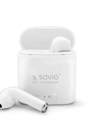 Solo Por Tiempo Limitado Savio - TWS-01 Biale Auriculares Inalámbrico Dentro de oído Llamadas/Música/Deporte/Uso diario Bluetooth Blanco