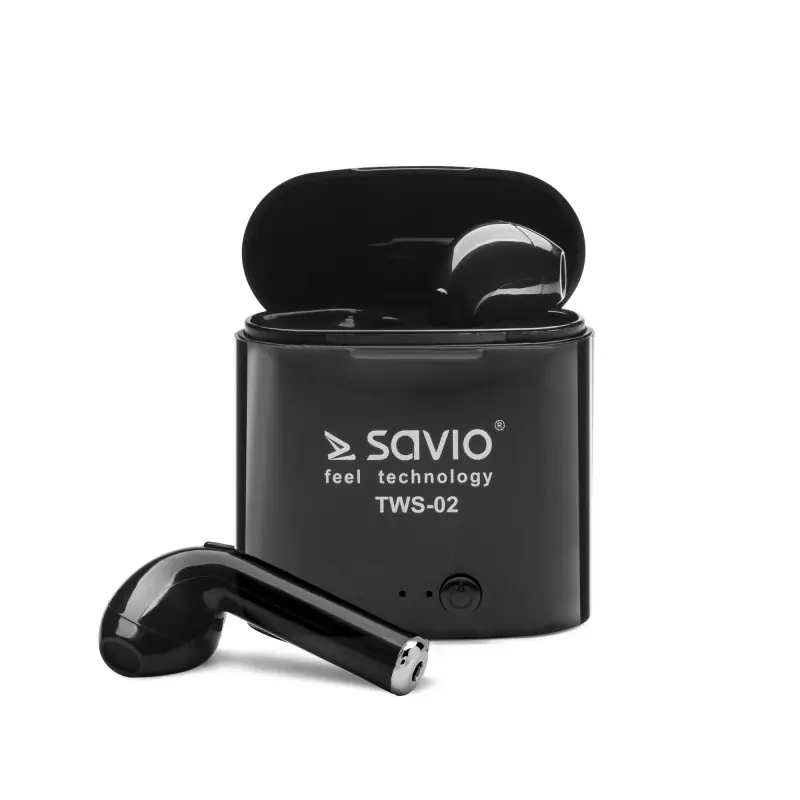 Savio - TWS-02 auricular y casco Auriculares Inalámbrico Dentro de oído Llamadas/Música Bluetooth Negro Promoción