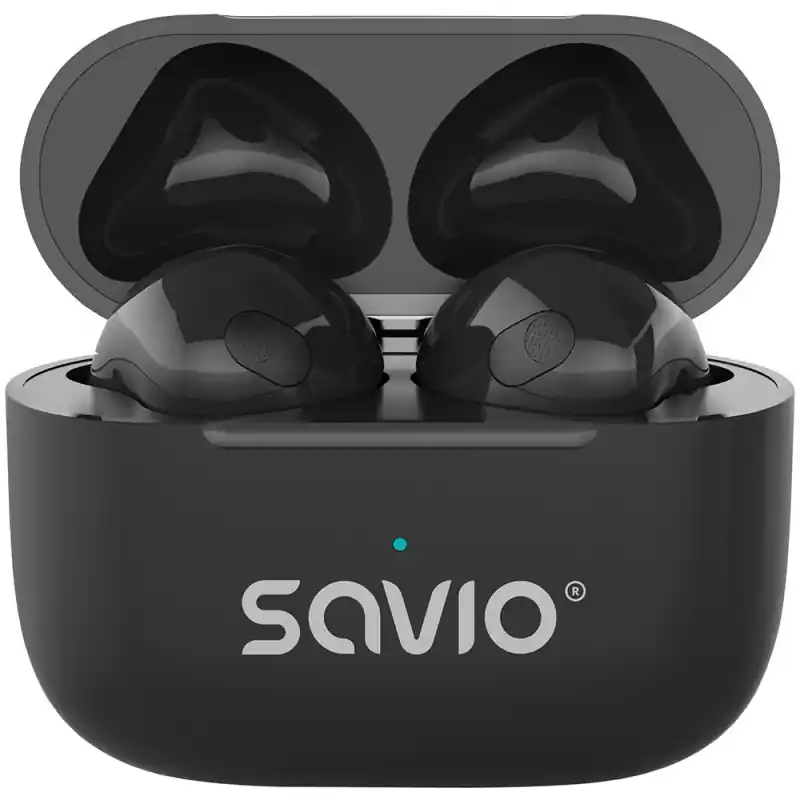 Savio - TWS-02 PRO auricular y casco Auriculares Inalámbrico Dentro de oído Música/uso diario USB Tipo C Bluetooth Negro Garantía De Devolución De Dinero