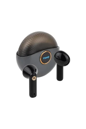 TooQ - Snail Auriculares Inalámbricos + Micrófono Bluetooth con Estuche de Carga, Gris/Negros Favorito De Clientes