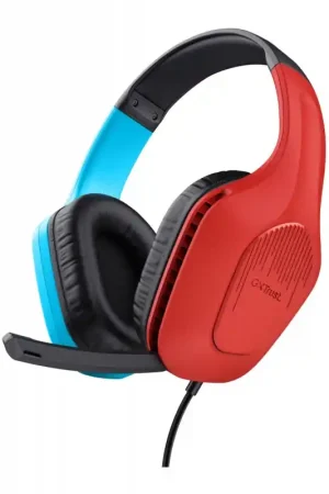 Trust - GXT 416S Zirox Auriculares Alámbrico Diadema Juego Negro, Cian, Rojo Devolución Gratuita