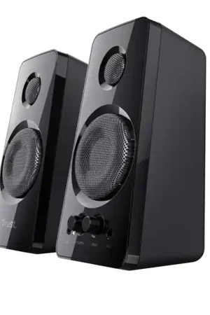 ALTAVOCES TRUST 2.0 TYTAN 18W RMS 36W MAX AUTOALIMENTADO USB CONEXION FRONTAL AURICULARES NEGRO21560 No Te Lo Pierdas