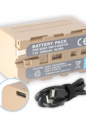 Ordena Ya BATERIA ULTRAPIX TNP-F770 DE 6700MAH CON CABLE USB TIPO C