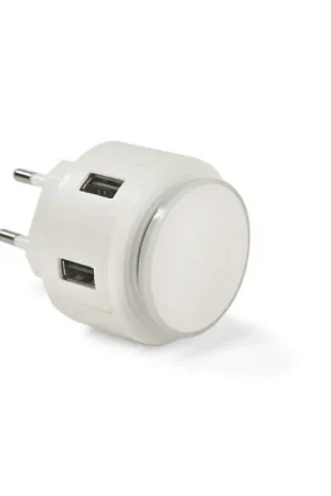 Cargador De Pared Con USB Doble y Luz Nocturna Venta Final