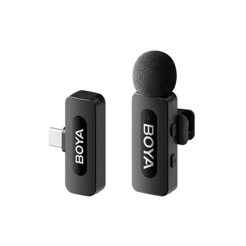 Barato Micrófono de solapa inalámbrico Boya BY-V10 V2.0 para USB-C (1TX +1RX)