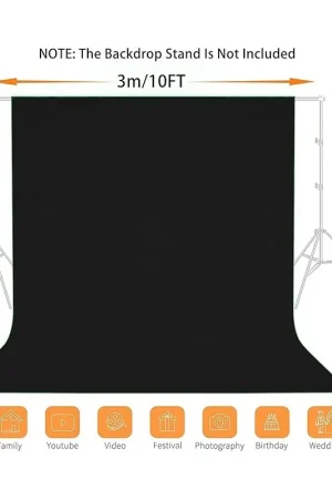 Ordenar Ahora Mismo Fondo de tela para kit de estudio negro 3x3,6m