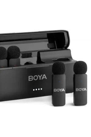 Más Vendido Micrófono inalámbrico Boya Tipo C para smartphones V20 Kit de cuatro