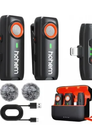 Micrófono Hohem 2TX+1RX Conector Lightning Negro Devolución Gratuita