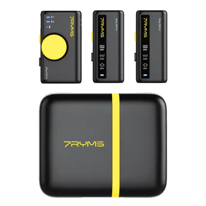 Mini Micrófono Inalámbrico Multifuncional Iray DW10A (2TX+1RX+Estuche) Negro Gran Oferta
