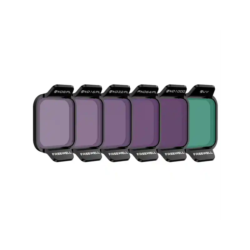 Pack de 6 filtros Freewell ND8/PL, ND16/PL, ND32/PL, ND64/PL, ND1000, UV para DJI FLIP Última Versión