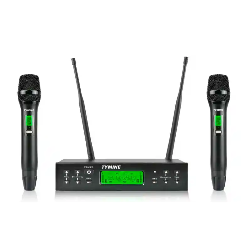 Tymine Micrófono Inalámbrico de mano Doble conexión UHF Oferta De Temporada