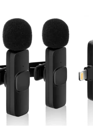 Oferta Especial Tymine micrófono dual lavalier inalámbrico recargable con conexión Lightning 2.4Ghz