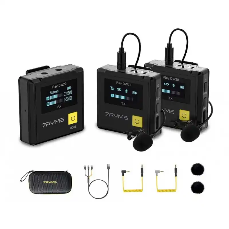 Micrófono Lavalier inalámbrico 7RYMS iRAY DW20 Pro Compra Ahora