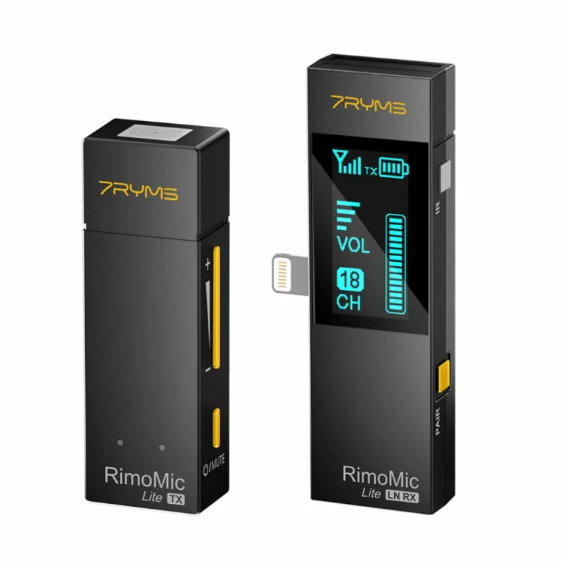Mini Micrófono Inalámbrico 7Ryms Rimomic Lite (Lightning) Negro Devolución Gratuita