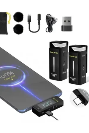 Pago Seguro Micrófono usb inalámbrico digital 7ryms Rimo Mic Pro UC (Para interfaz usb-c y usb-a)