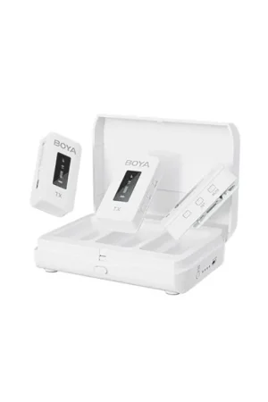 Micrófono inalámbrico BOYA BY-XM6-K2de 2,4 GHz (1xRX y 2xTX) con estuche de carga BLANCO Imprescindible (Must-Have)