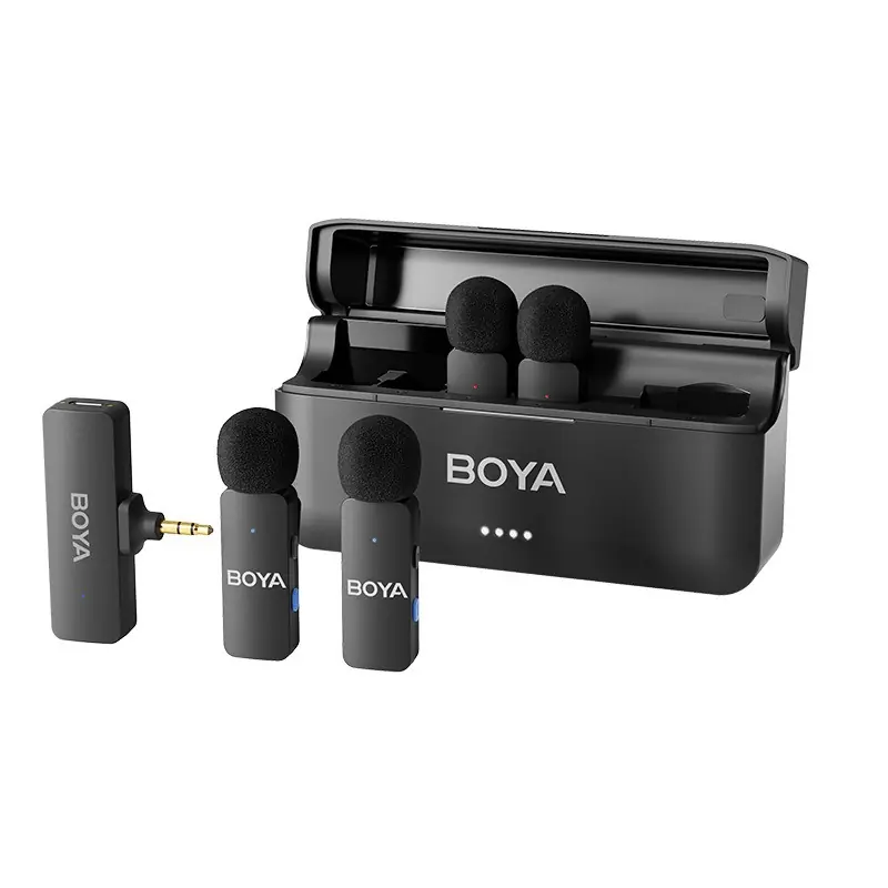 Micrófono inalámbrico Boya conexión 3.5mm kit de cuatro Comprar En Línea
