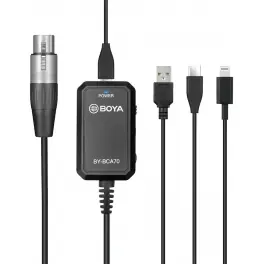Adaptador de audio para micrófonos XLR a dispositivos móviles BOYA BY-BCA70 Envío Exprés