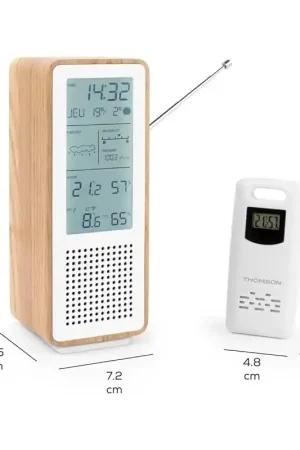 altavoz Thomson con estación meteorológica y radio FM WS102TWH Barato