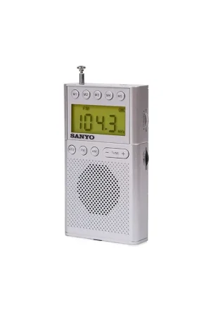 Disponible Ahora Sanyo Radio digital de bolsillo con presintonías y memoria