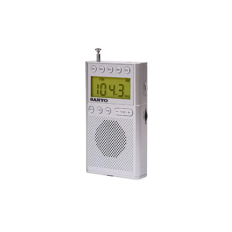 Disponible Ahora Sanyo Radio digital de bolsillo con presintonías y memoria