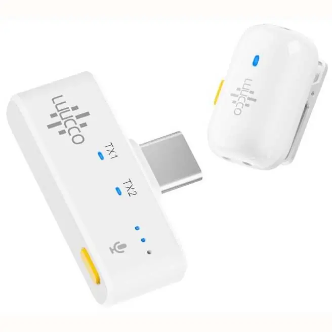 Entrega Rápida MICROFONO LUUCCO MINIPODS K1 WIRELESS LAVALIER (BLANCO)