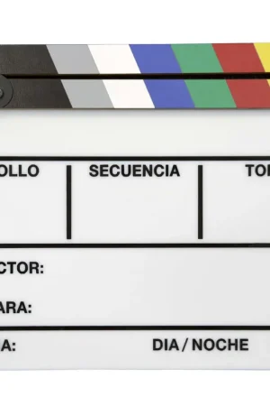 CLAQUETA DE CINE PLASTICO BLANCA Stock Limitado