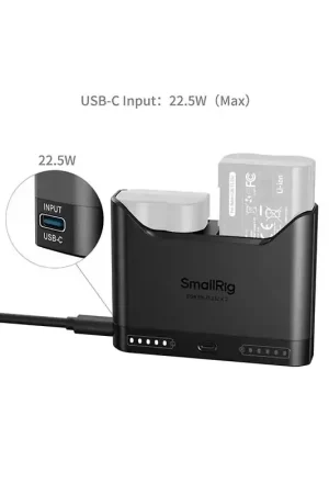 Stock Limitado SMALLRIG 5491 Cargador de baterías NIKON ENEL15 DOBLE. Conexión USB-C PD.