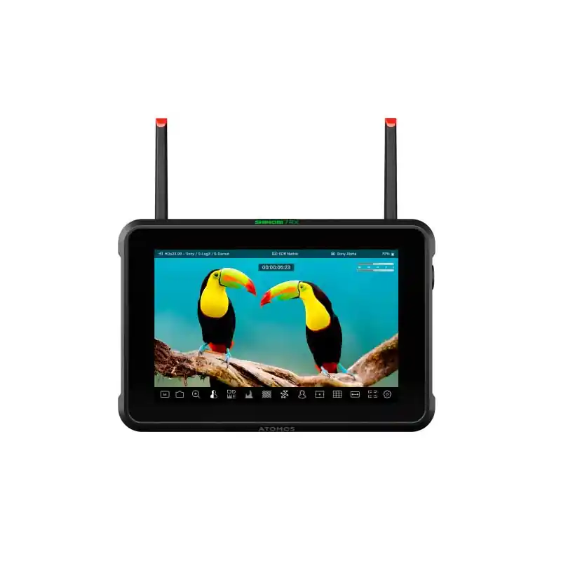 Alta Calidad ATOMOS SHINOBI 7 RX SHINOBI 7 RX Monitor 7" y 2200 nits con control de cámara y receptor de vídeo inalámbrico integrado