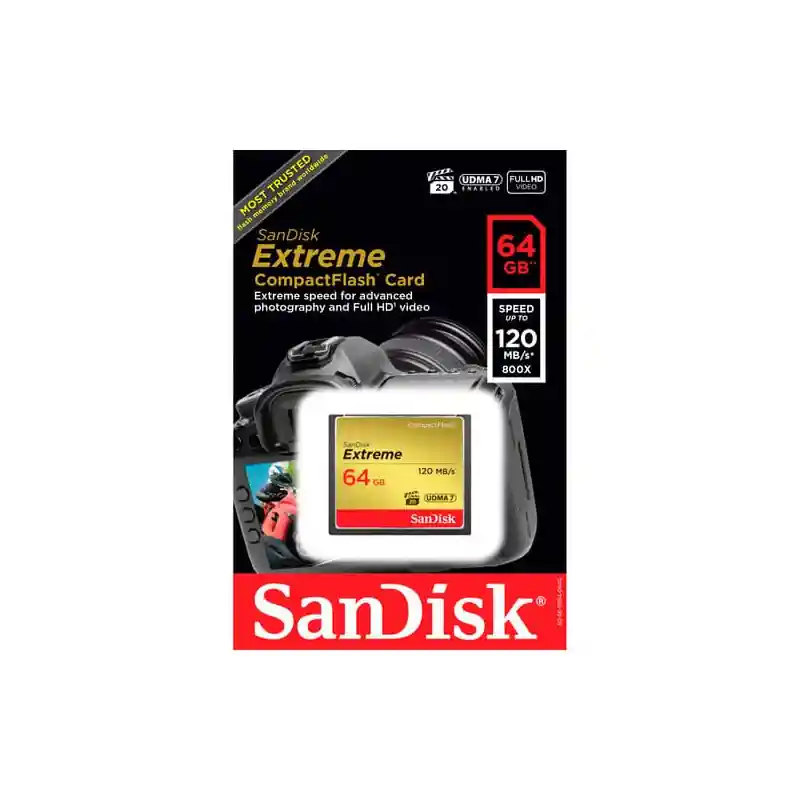 SANDISK SDCFXSB-046G-G46 (Usado) (Usado) Tarjeta Cf de 64GB Extreme 120MB/s 85MB/s Precio De Fábrica
