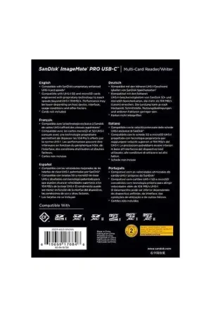 SANDISK SDDR-A631-GNGNN Lector de tarjetas SD, MicroSD y CF. Conector USB-C. Última Versión