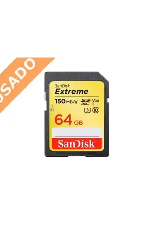 SANDISK SDSDXV6-064G-GNCIN (Usado) (Usado) Tarjeta SD de 64GB Extreme UHS-1 (3) clase 10 150MB/S. V30 Precio Rebajado