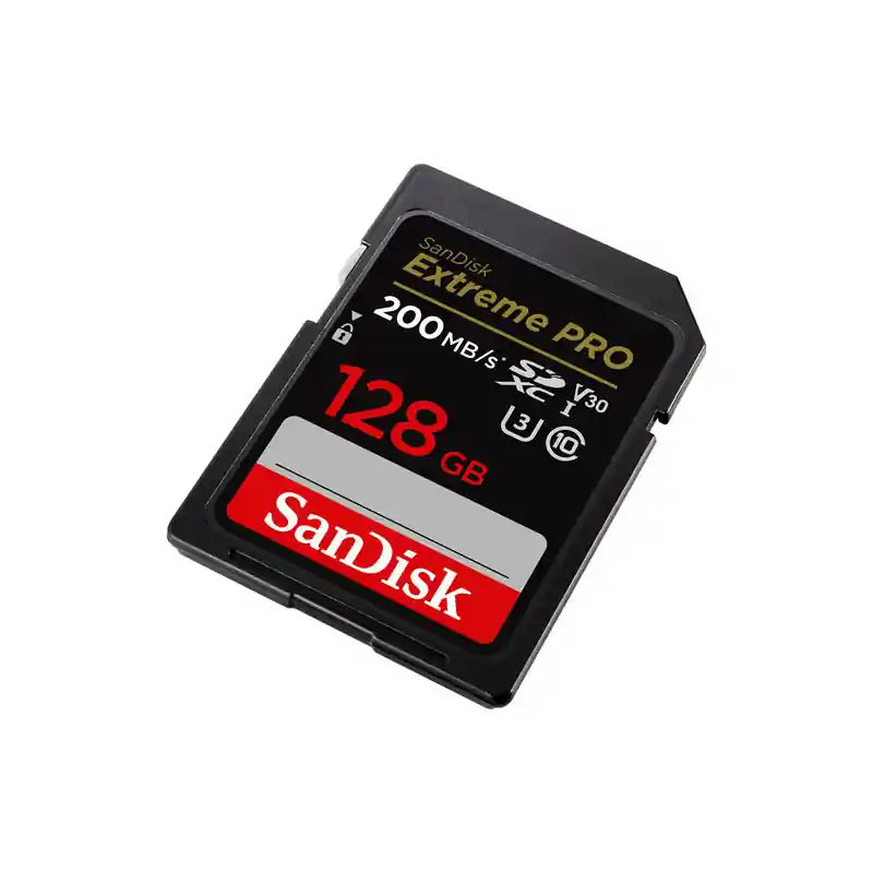 SANDISK SDSDXXD-128G-GN4IN Tarjeta SD de 128GB Extreme PRO UHS-1 (3) clase 10 200MB/s. V30 Stock Limitado
