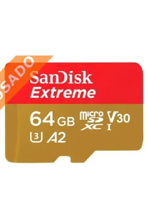 SANDISK SDSQXVF-064G-GN6AA (Usado) (Usado) Tarjeta MicroSD Extreme UHS 3 clase 10 de 64GB. 90MB/s. Disponible Ahora