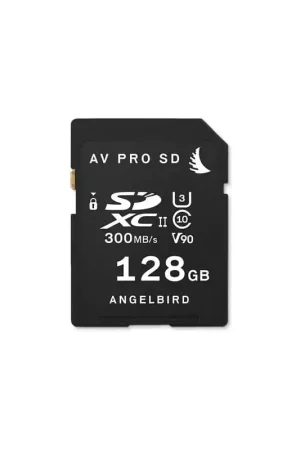 Última Versión ANGELBIRD AVP128SD Tarjeta SD de 128GB SDXCtm (*SDHCtm) | UHS-II. U3. Class 10. V90
