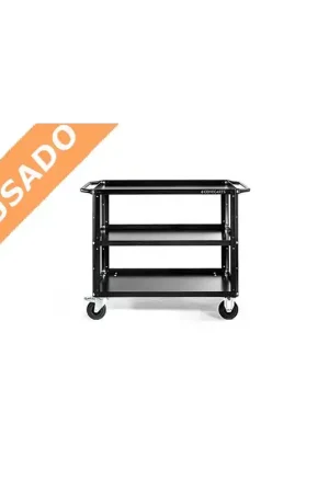 A Buen Precio CONECARTS LARGE BASIC 3 (Usado) Carro de 3 estantes con moqueta negra.