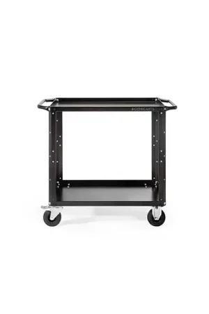 CONECARTS SMALL BASIC 2 Carro de 2 estantes con moqueta negra. Certificado